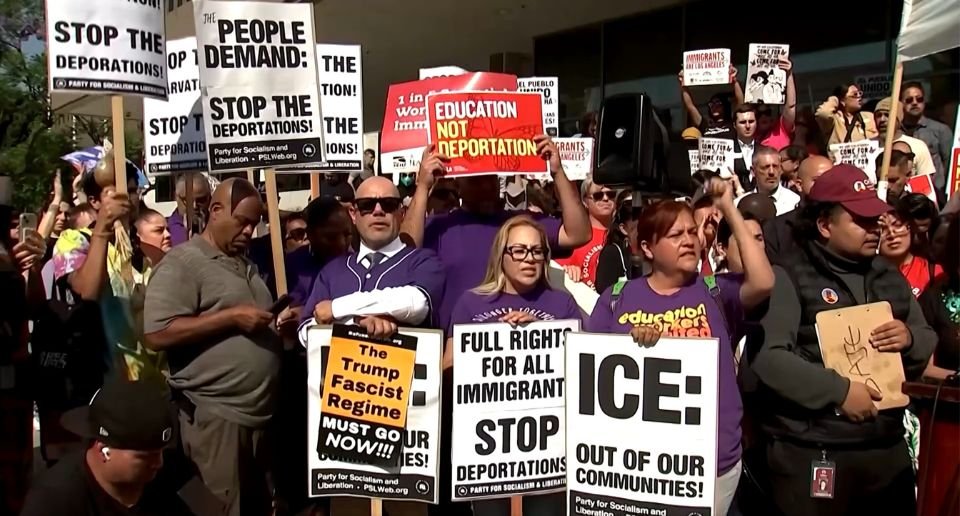 Protest Against ICE on Second Day in Los Angeles